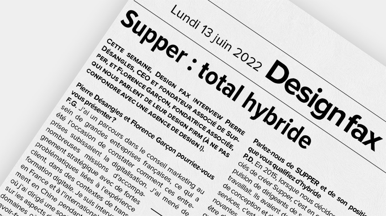 Le DesignFax s’intéresse à Supper Paris